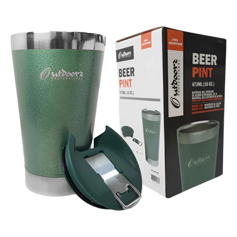Vaso Térmico Beer Pint 473 Ml Outdoors Frio Calor Destapador