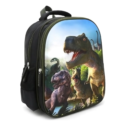 Mochila Infantil Jardin Colonia Trendy T-rex Amplia