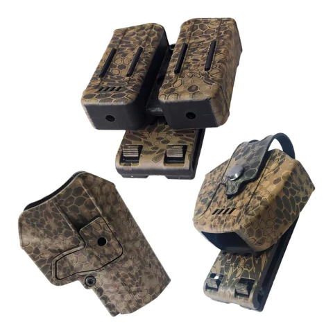 Funda Pistolera Porta Cargador Doble Porta Esposas Boer