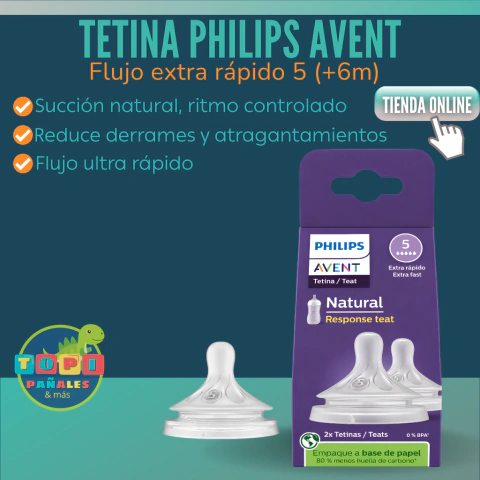 Tetina Philips Avent Natural Response - Flujo ultra rápido 5 (+6m)
