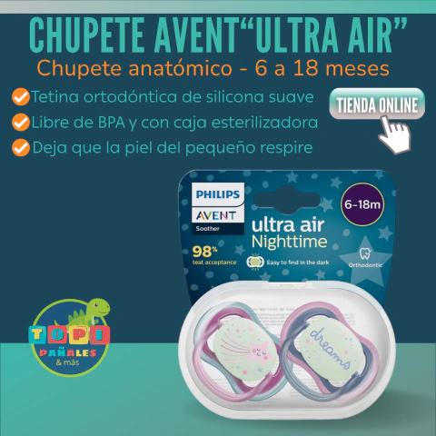 Chupete Philips Avent "ULTRA AIR" - Kit x 2 (6 a 18 meses)