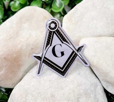 Bótom do Esquadro e o Compasso (Branco) - comprar online