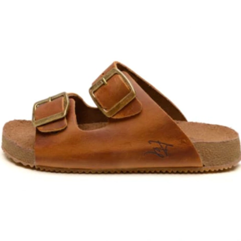 Sandália Birken Feminino - Caramelo - Couro Legítimo