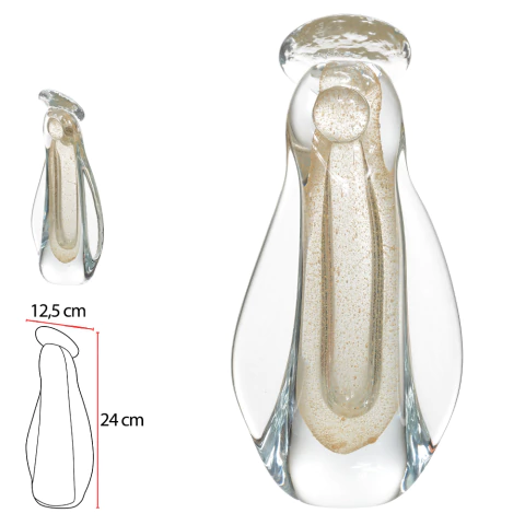 Santa em Vidro Tipo Murano Dourado Grande - comprar online