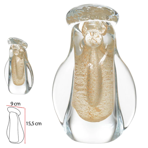 Santa em Vidro Tipo Murano Dourado - comprar online