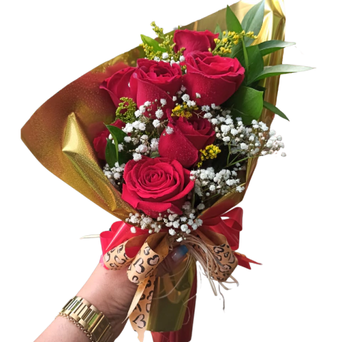 Arranjo 6 rosas vermelhas
