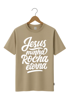 Camiseta Premium Cristã - Jesus Minha Rocha Eterna - comprar online