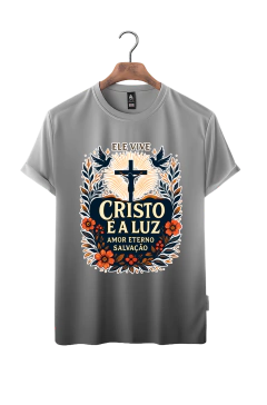 Camiseta Premium Cristã - Cristo é a Luz Amor Eterno e Salvação - loja online