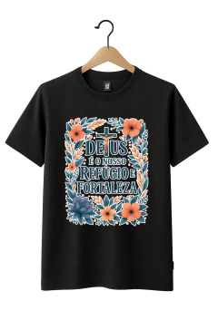 Camiseta Premium Cristã - Deus é o Nosso Refúgio e Salvação na internet