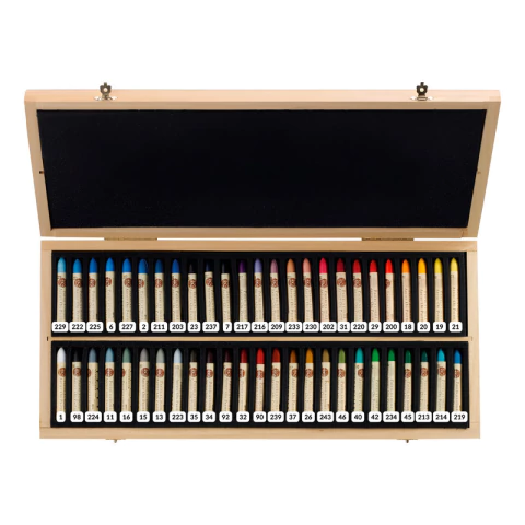 Oleo Pastel Sennelier Caja Madera De 50 Unidades