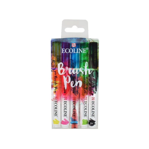 Ecoline Marcador Acuarelable De Tinta Talens X 5 Primarios