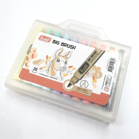 Marcador Punta Pincel Trabi Big Brush Estuche X20