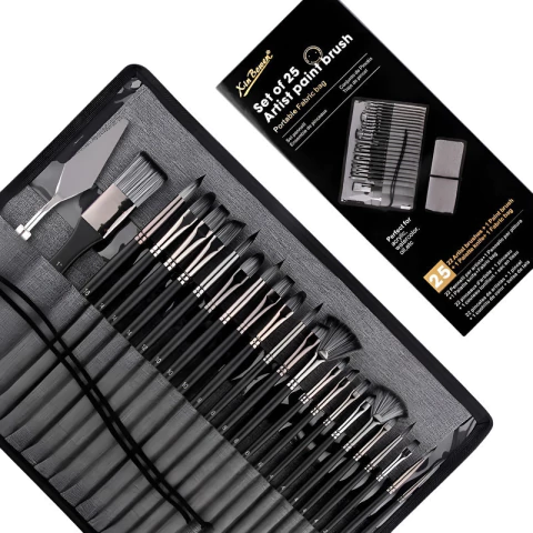 Set 23 Pinceles Sintéticos,espátula Oleo/acrilico Xin Bowen