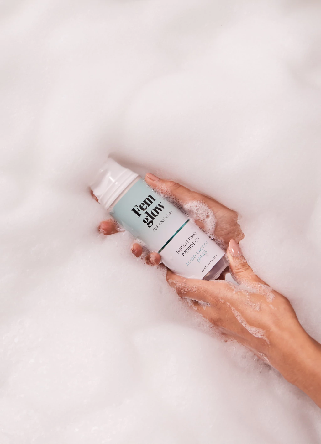 Jabón Íntimo Prebiótico Femglow con Ácido Láctico (150 g)