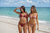 Triángulo Rosado Vivo Cobre Tachas - Marina Martorell Swimwear