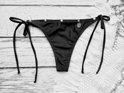 Colaless Tiras Negro Tachas plateadas