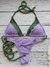 Triángulo Combinado Texturado Lila y Verde Jade - tienda online