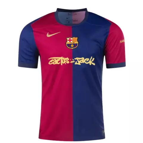 Camisa Barcelona I 24/25 - Torcedor Masculina Vermelha e Azul + Travis Scott - comprar online