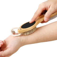 Cepillo Bambú para pies 4en1 cerdas naturales Pedicuria
