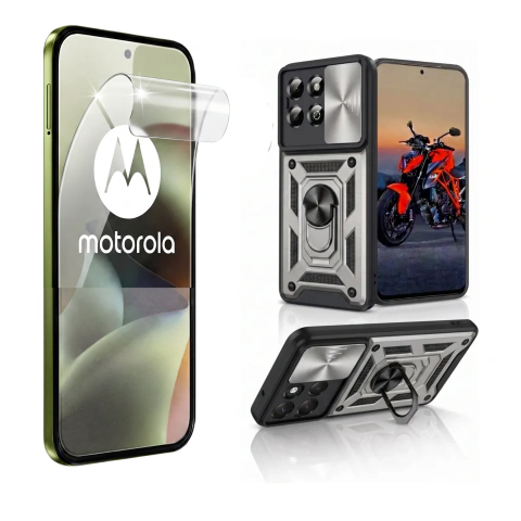Funda Antigolpe + Hidrogel Brilloso Para Motorola G67 / G77