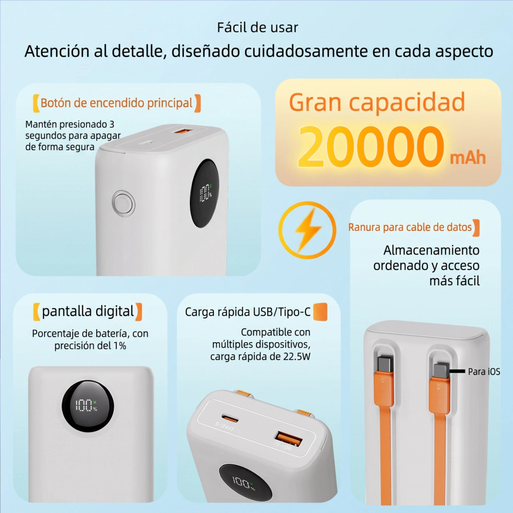 Power Bank Soul Cargador Portatil 20000mah Carga Rapida 22w