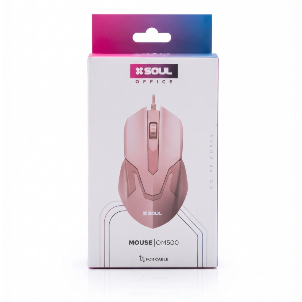 Mouse Office Soul Usb M500 Rosa Gamer Con Cable Rosa