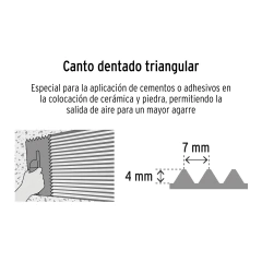 LLANA DIENTES TRIANGULAR 28X13 CM 6 REMACHES TRUPER - Quimtex