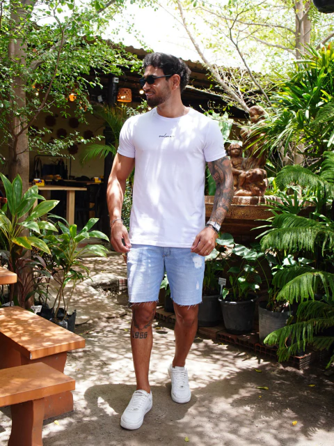 Camisa Long Line Masculina Signatures Cor- Branco