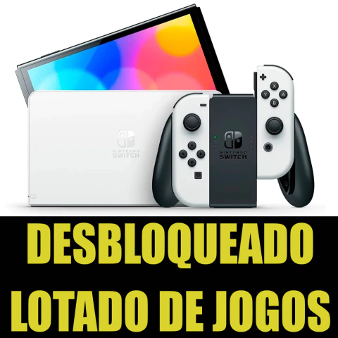 Console Desbloqueado Nintendo Switch Oled Seminovo - CHEIO DE JOGOS - comprar online