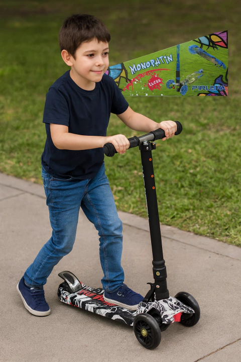 Monopatín 3 ruedas scooter
