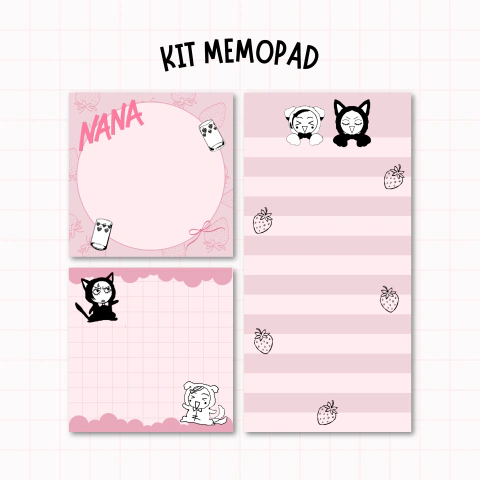 Kit memopad com 3 unidades Nana