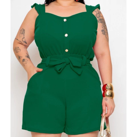 Macaquinho Plus Size Feminino Confortavel GG Feminino, Estilo para Festas e para Cotidiano(Vermelho,GG (44 ao 48)) - comprar online