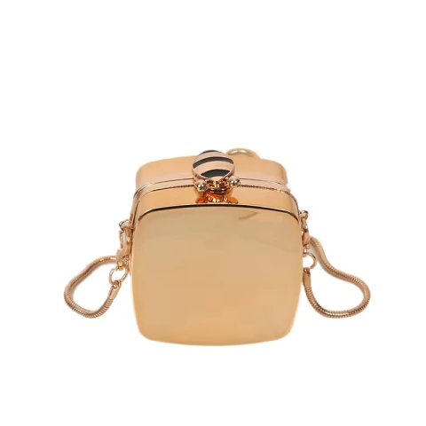 Mini Bolsa Metálica de Alta Capacidade - Moda Brilhante Acrílica, Crossbody e Bolsa de Ombro(Prata) - comprar online