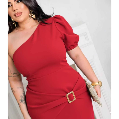 Conjunto Plus Size Um Ombro Só GG ao G1 – LiverPool Premium Verde Esmeralda, Manga Bufante, Festa & Final de Ano - comprar online