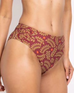 Calcinha de biquíni drapeada Agatha com estampa floral NATIVA