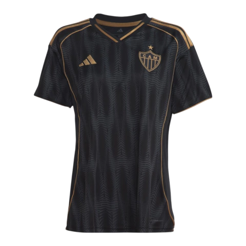 Camisa Atlético Mineiro III 25/26 - Torcedor Adidas Feminina - Preta com detalhes em marrom