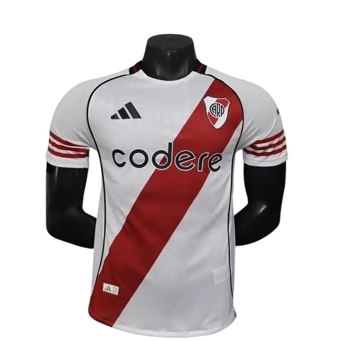 Camisa River Plate I 25/26 - Jogador Adidas Masculina - Branca e vermelha
