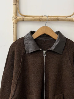Campera Bomber Tejida Con Cuello Piel Desmontable - Santo Karma