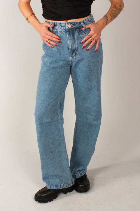 Calça Jeans Wide Leg - Azul - comprar online