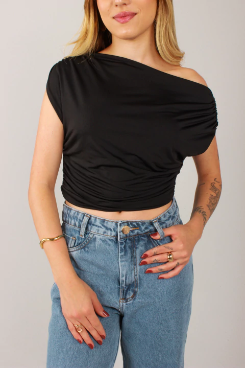 Blusa Ombro a Ombro - Preta - comprar online