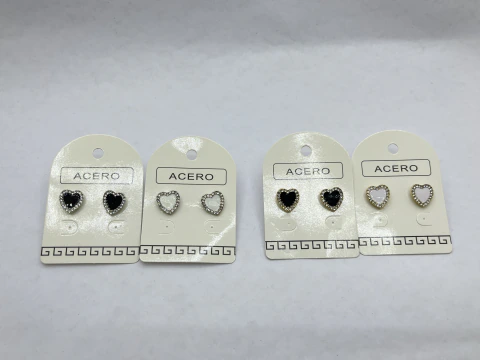 Arito corazón esmaltado con strass