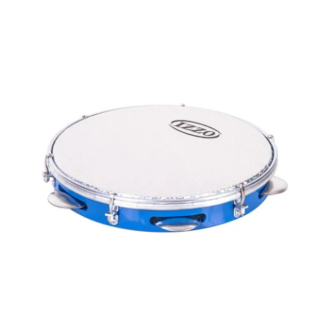 IZZO 3439Az Pandeiro 10" Abs Parche Metalizado Azul