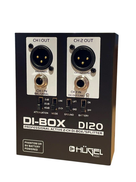 HUGEL Di20 Caja Directa Activa 2 Canales Batería 9V