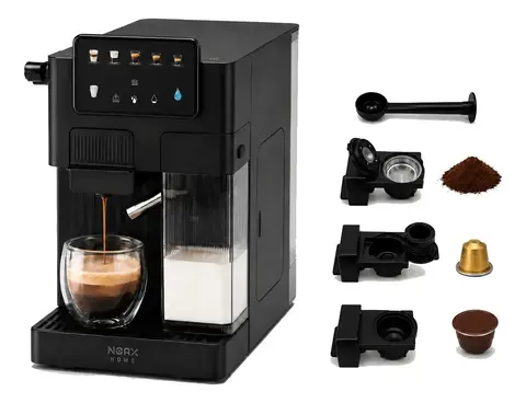 Cafetera Espresso Noax Home Barista 20 Bar Cápsulas Y Molido Negro