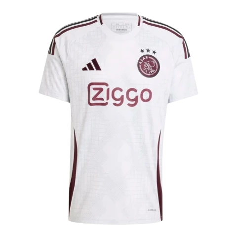 Camisa Ajax III 24/25 - Torcedor Adidas Masculina - Branca com detalhes em vinho
