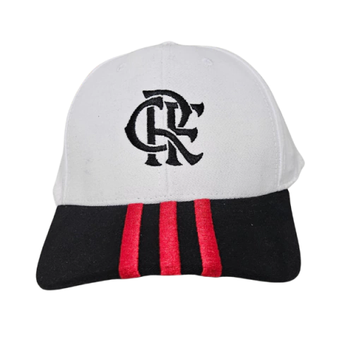 Boné Flamengo Branco Preto e Vermelho com o CRF e Litras - comprar online