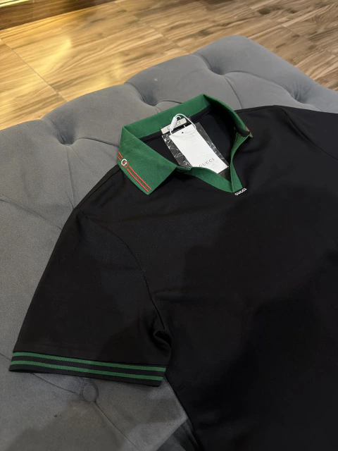 Polo Gucci Importada Italiana top Preta