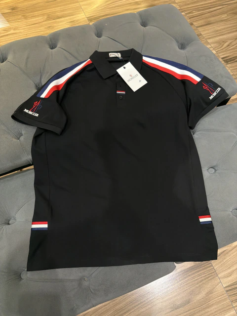 Polo Moncler Importada Italiana Preta
