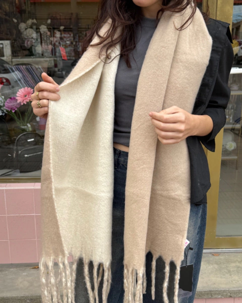 TRENDY BUFANDON NUBE LISO CON FLECOS REVERSIBLE XL