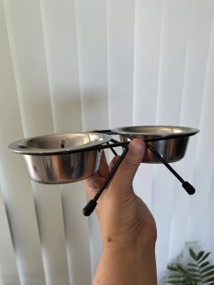 Comedero doble mini en altura - 7cm - comprar online